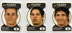 2005 AFL SELECT TRADITION CARDS- FOOTY FACES DIE CUT - 10 CARD SET (COLLINGWOOD)
