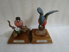 Vintage China Ceramic Bullfinch & Kingfisher Bird  Figurines On display Plinths