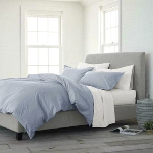 ECOPURE Organic Cotton Light Blue KING DUVET SET Comfort Wash - Picture 1 of 7