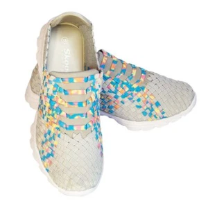 Skooda Shoes Ladies Light Grey, Rainbow Sporty, Flat Lace - Picture 1 of 9