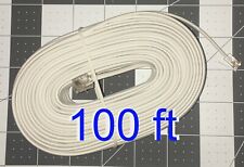 100' ft Telephone Extension Cord Phone Cable RJ-11 4 Wire Line Jacks White AD321