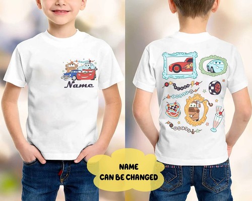ALEXANDER MCQUEEN T shirt unisex 2 lati fiocco civetta Disney Cars Saetta McQueen Tow Mater 551424