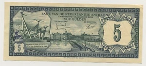 Netherlands Antilles 5 Gulden 1-6-1972 Pick 8.b XF- Circulated Banknote - Bild 1 von 2
