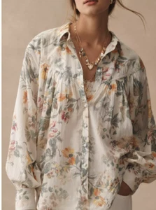 NWT ANTHROPOLOGY Pilcro Batwing Yoke Blouse Size US LP - Picture 1 of 4