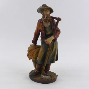 Campesino con guadaña figura de madera Grödner talla en madera 27,5 cm - Imagen 1 de 16