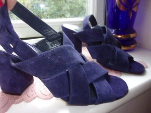Jasper Conran. NEW with TAG £69 Gorgeous Real Blue Suede Shoes with Shimmer UK 4 - Picture 1 of 20