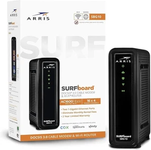 ARRIS AC1600 Surfboard Docsis 3.0 Cable Modem and Dual Band Wi-Fi Router Combo - Picture 1 of 4