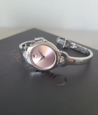 Reloj Movado Kara Diamante Esfera Rosa Mujer Damas Pulsera 24MM SS 0605606 Foto 1 de 4