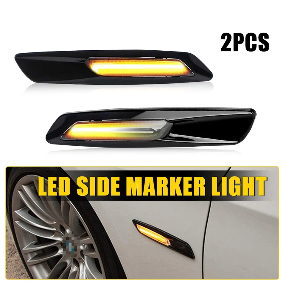 Luz de señalización lateral LED lámpara de señal de giro para BMW 550i 535i 528i 2011-2013 sedán EE. UU. Foto 1 de 4