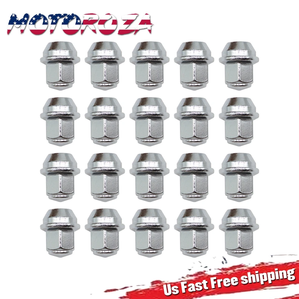 (20) Tuercas de rueda cromadas 12x1,5 hexagonales de 19 mm para Ford Focus Fusion Escape EcoSport Foto 1 de 4