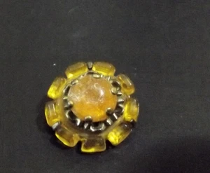 Vintage Paste Rhinestone Button - Amber Color (4806) - Picture 1 of 4