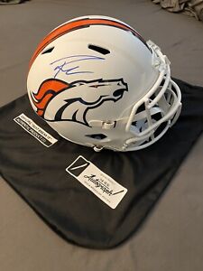Russell Wilson Broncos Autographed Signed Riddell Flat Speed Replica Helmet