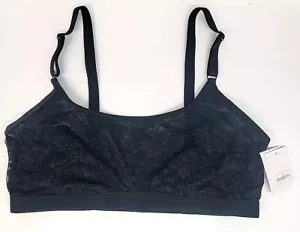 Auden Size Large Black Lace Lightly Lined Scoop Neck Pullover Bralette Wireless - Picture 1 of 8