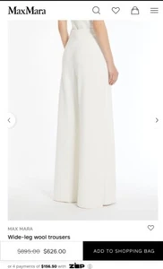 Max Mara Wool white womens flare pants trousers Size Small - Picture 1 of 3