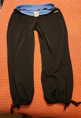 Adidas Negro Periwinkle Azul Borde Cintura Elástica Corbata Acentos Capri Talla M Foto 1 de 4