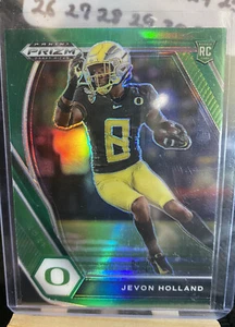 2021 Prizm Football Green Prizm Jevon Holland RC #149 Auburn/Miami Dolphins RC - Bild 1 von 2