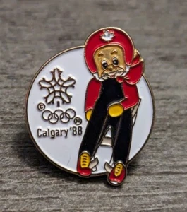New Mascot Howdy 1988 Calgary Olympics Canada XV Winter Olympiad Lapel Pin LUGE - Picture 1 of 5