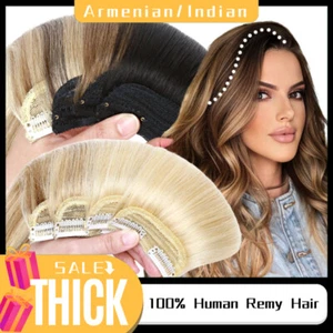 Highlight One Piece Side Hair Pad Topper Clip In Remy Real Human Hair Extensions - Picture 1 of 24