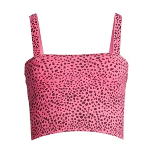 NWT NOBO Pink Animal Print Seamless Ribbed Tube Top with Straps Juniors XXL - Picture 1 of 3