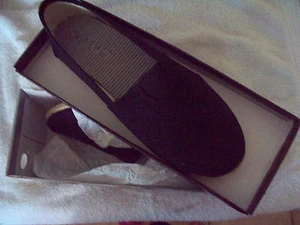 NEW Women 7 Black Canvas Comfort Shoe Ballet Flats Slipper Shoes - Picture 1 of 1