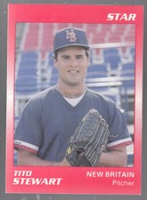 1989 THE STAR CO. BASEBALL CARD #136 TITO STEWART PAWTUCKET/NEW BRITAIN - NM/NT 