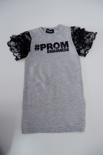 Abito grigio Dsquared2 età 4 anni manica corta in ottime condizioni maglione paillettes Prom nero