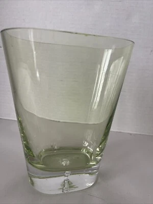 "Florero de vidrio burbuja controlada soplado a mano vidrio artístico verde 6x5x3""" Foto 1 de 4