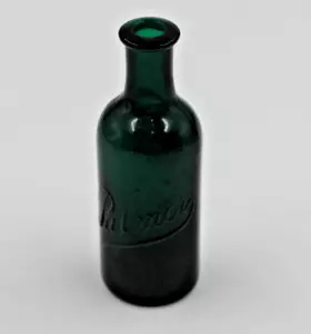 Vtg Emerald Green Palmer Glass Cologne Bottle - Picture 1 of 6