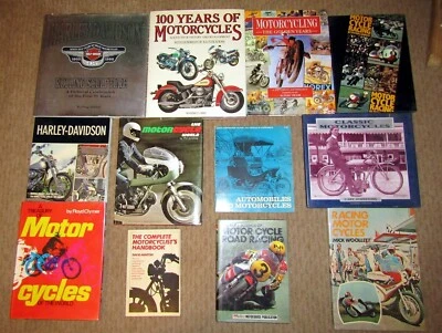 LOT OF 12 MOTORCYCLE BOOKS INCLUDING RACING, HISTORY, HARLEY, CLASSICS, HANDBOOK - Image 1 of 4
