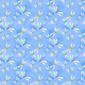 Paisley Punch, blaue Libellen, Nicole Tamarin BTY 44" breit Quilt Stoff - Bild 1 von 6