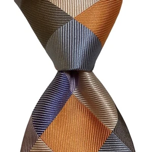 CHARLES TYRWHITT Men's 100% Silk Necktie ITALY Designer PLAID Multi-Color EUC - Picture 1 of 3