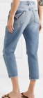 FRAME Le Stevie Crop Deanne jeans 29 boyfriend fit high-rise faded funky pocket