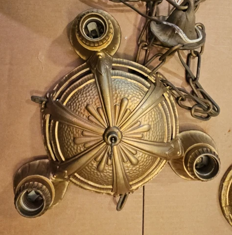 Vintage Lincoln Art Deco Chandelier Hanging Light Fixture Cover