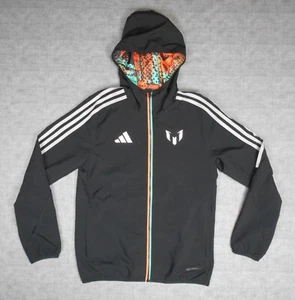Adidas YOUTH (11/12Y) Black Lionel Messi Soccer Full Zip Hooded Jacket Medium - Picture 1 of 10