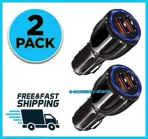 2 Pack Fast Car Charger Adapter for Galaxy S21 S22 Ultra A53 A32 A13 A12 A03 5G - Picture 1 of 6