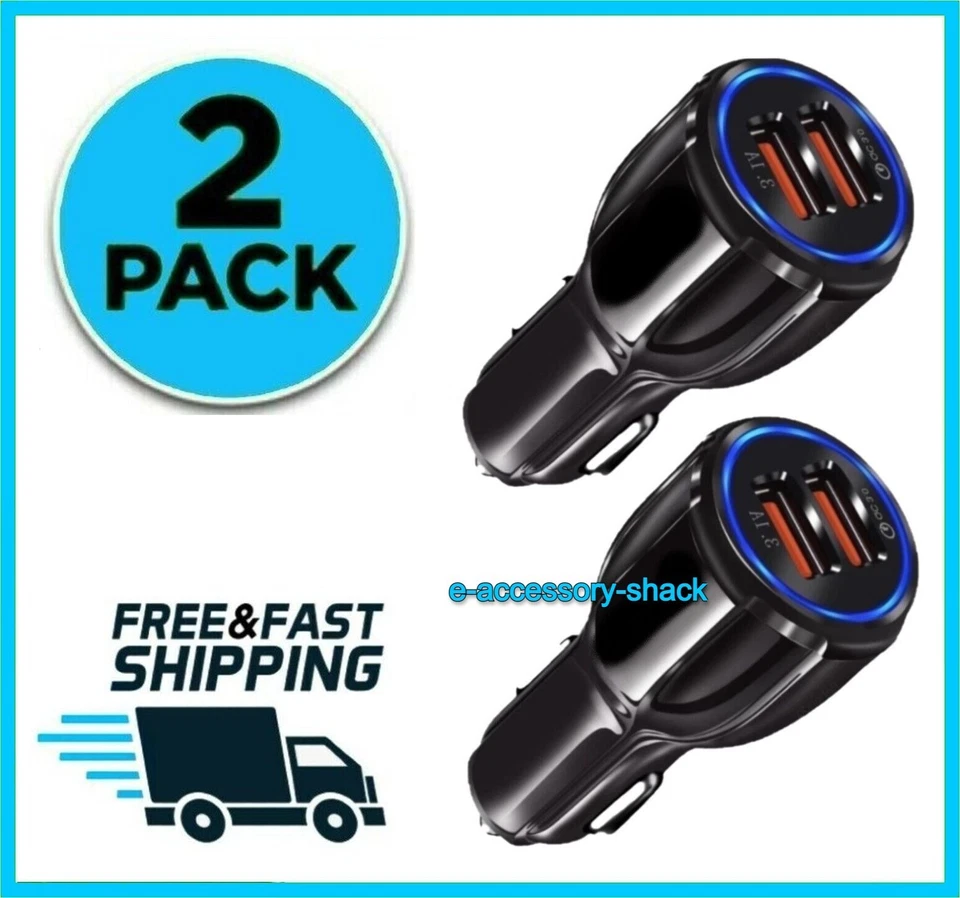2 Pack Fast Car Charger Adapter for Galaxy S21 S22 Ultra A53 A32 A13 A12 A03 5G - Image 1 of 4