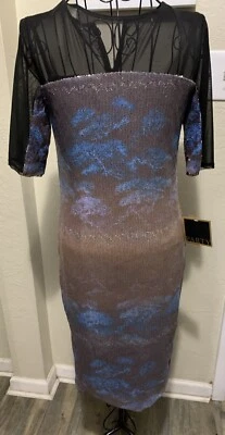 Rachel Roy Metallic Cobalt Sequin Mid Sleeve Cocktail Party Dress Size 8 NWT - Image 1 of 4