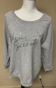 Victoria’s Secret Sequin Bling  Logo Sweatshirt Size LARGE - Picture 1 of 10