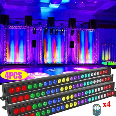 Bar Light 120W RGB 24LED Wall Wash Light DMX Stage Strip Party Disco Lamp Remote - Image 1 of 4