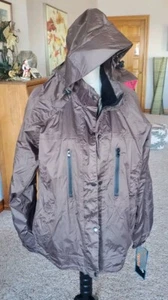 Mossi Mens L Waterproof Vented Brown Hooded Lightweight Windbreaker - Picture 1 of 15
