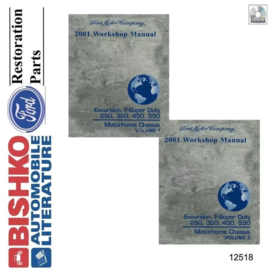2001 Ford Excursion F250-F550 Motorhome Factory Service Repair Manual Repro CD - Image 1 of 1