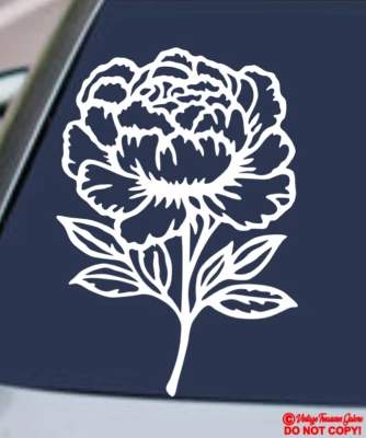 PEONY FLOWER Vinyl Decal Sticker Car Rear Window Wall Bumper PAEONY PEONIES - Image 1 of 4