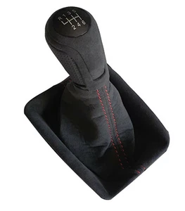 PARA AUDI A4 B8 8K ORIGINAL ALCANTARA BOLSA DE CAMBIO CUERO PALANCA DE CAMBIOS 6 VELOCIDADES   - Imagen 1 de 2