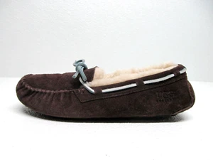 UGG Australia Dakota Slippers Brown Moccasins Sheepskin Shoe Women's Size 9 M - Picture 1 of 9