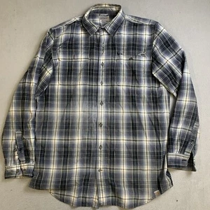 Carhartt Shirt Men’s Tall Large Flannel Plaid Heavy Original Fit Button Up Blue - Picture 1 of 13