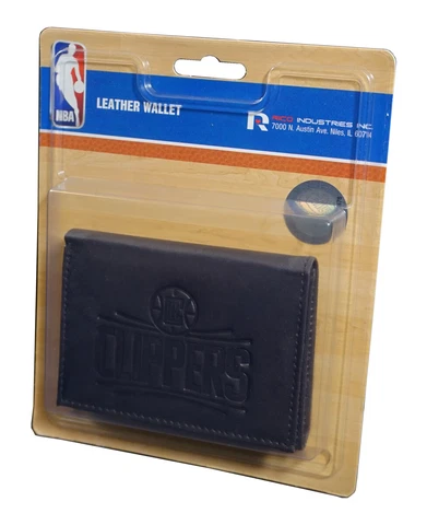 Los Angeles Clippers - Distressed Look - Dark Brown Leather Trifold Wallet Cover