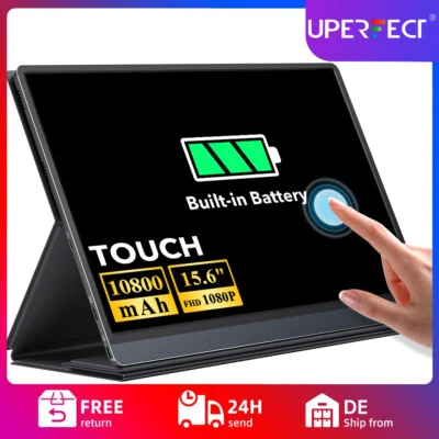 UPERFECT Monitor Portatile 15,6 Pollici 60HZ Touch Screen 1920*1080 Full HD Batteria Schermo