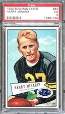 FB - 1952 Bowman Large - #82 - Harry Minarik - PSA 5 - EX
