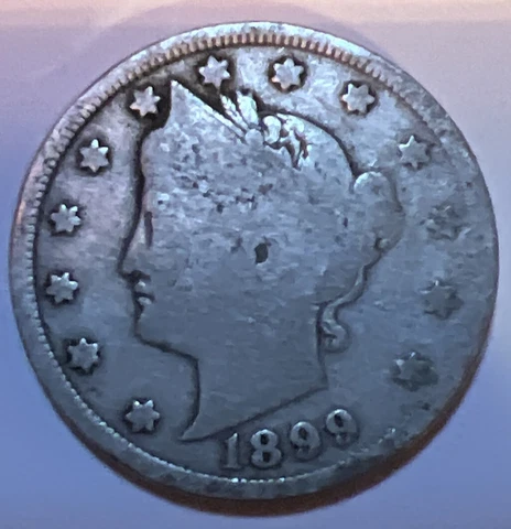 1899 Liberty Head " V " Nickel Philadelphia Mint USA Type Coin Actual Photos A17 Cover