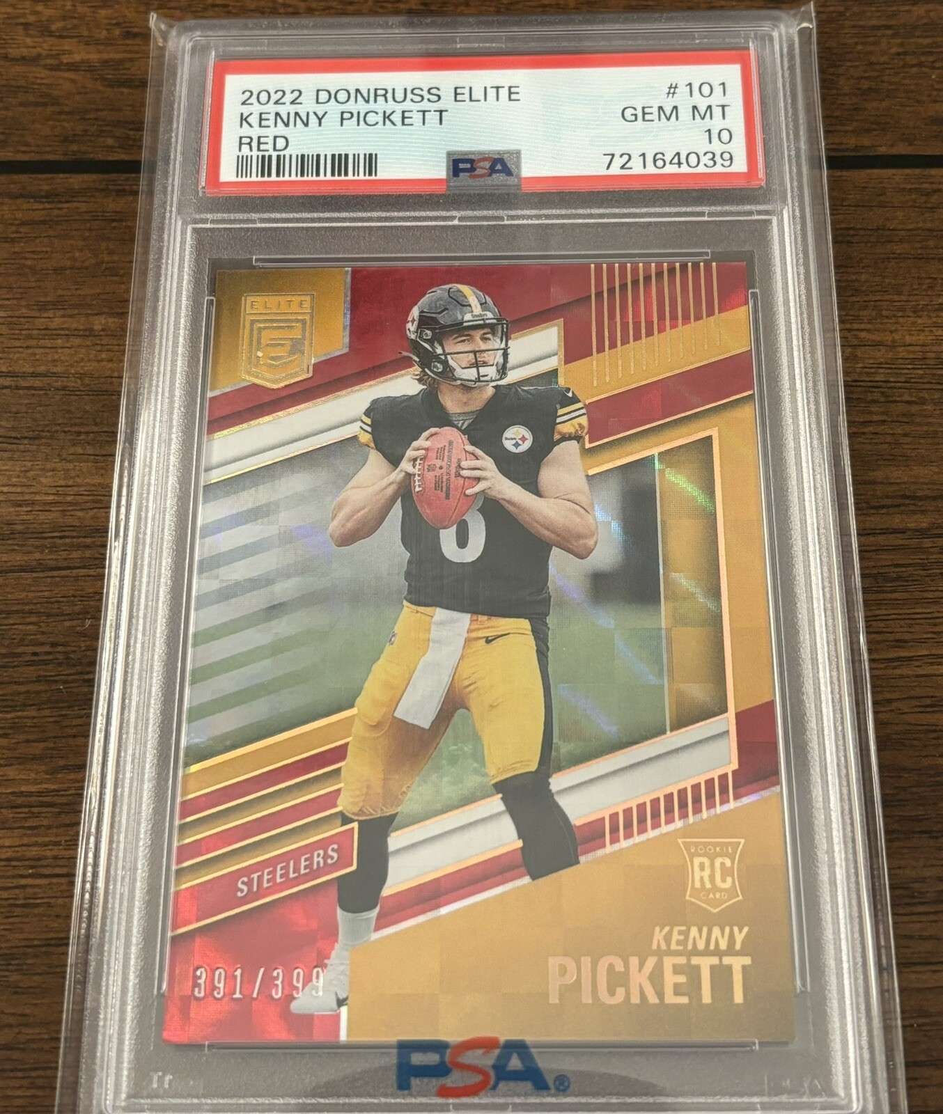 2022 Donruss Elite Kenny Pickett Red RC /399 #101. Low Pop Count Of 3.